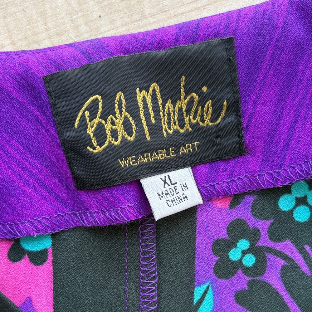 Bob Mackie Purple and Black Floral Wearable Art - image 2